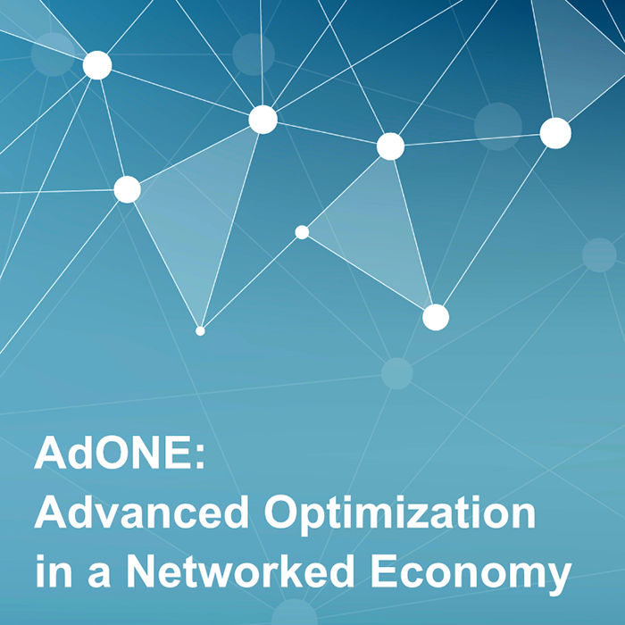 graphic image with the title: AdONE: Advanced Optimization in a Networked Economy